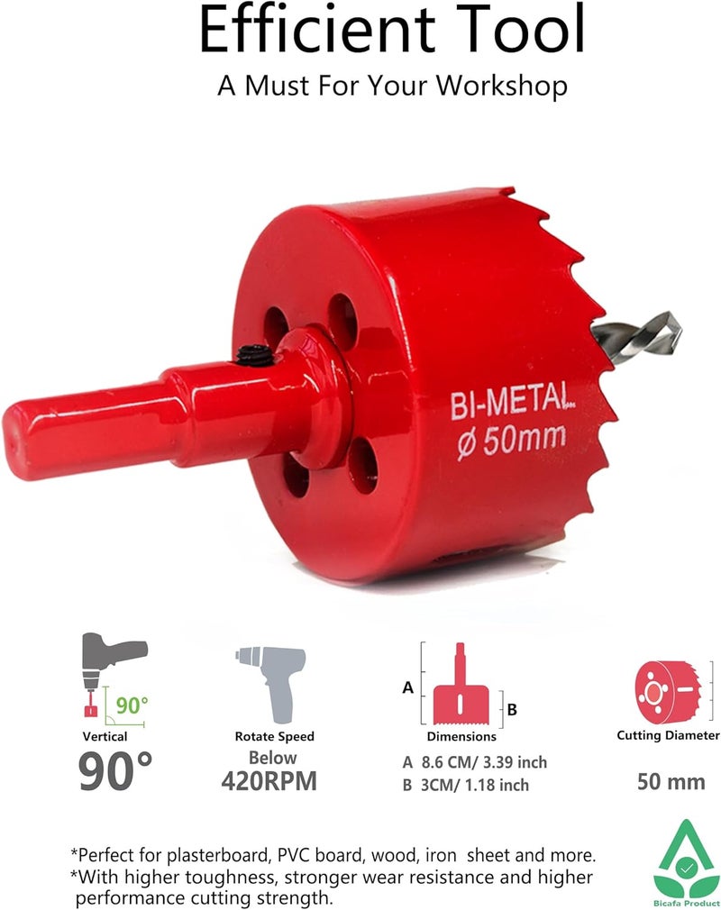 Bicafa 6 Pack Desk Grommet 2 Inch (50 mm) Bi-Metal Hole Saw Kit with Cord Wrap Coiled Tube Management,2 m Cable Sleeve Organizer with Table Hole Cover - Image 5